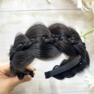 New Women Wig Twist Headbands Handmade Retro Braids Hairbands Headwear Accessories Wide Fishbone Head Hoop Styling