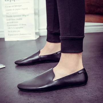 Italian Men's Leather Moccasins — Slip-On Boat Shoes