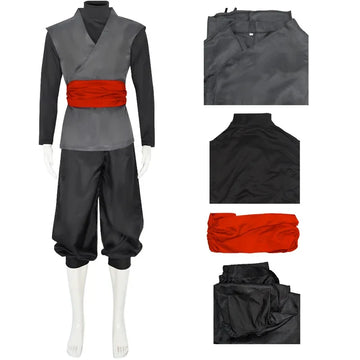 Ruroro Mens Black Cosplay Costume Anime Kung Fu Suit Outfits Uniform Halloween Full Set
