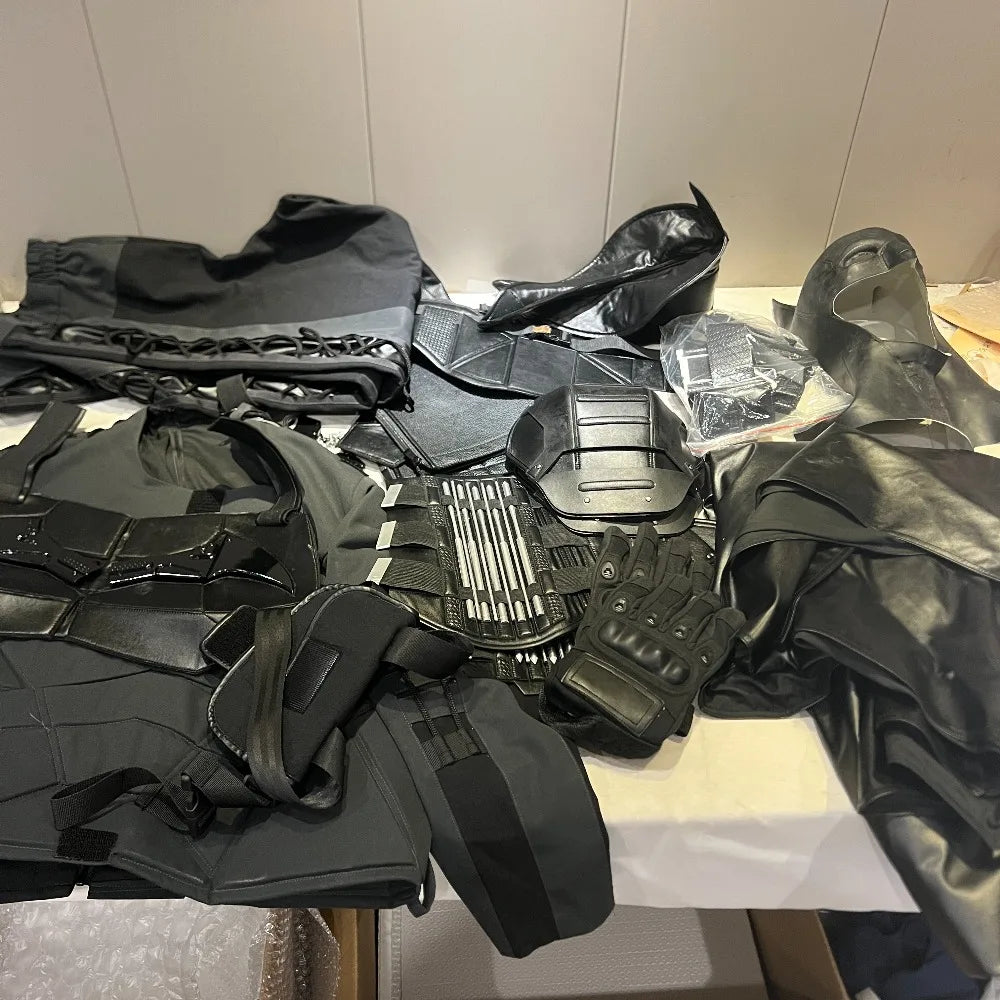 Dark Knight Bruce Wayne Gotham Vigilante Armored Suit Cosplay Costume 2026 New Version Leather Cape Belt Pouches Mens Halloween