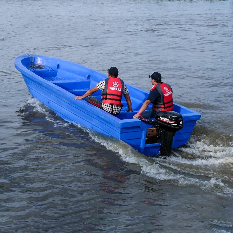 PE Plastic Leisure Fishing Boat — Thickened & Widened Hull, Multiple Sizes
