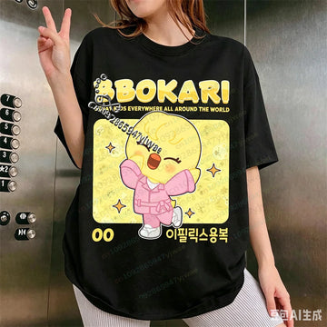 Kpop Cartoon Character T-Shirt World Tour Fan Merch Casual Fashion Short Sleeve Y2k Top Summer Men'S Women'S T-Shirts