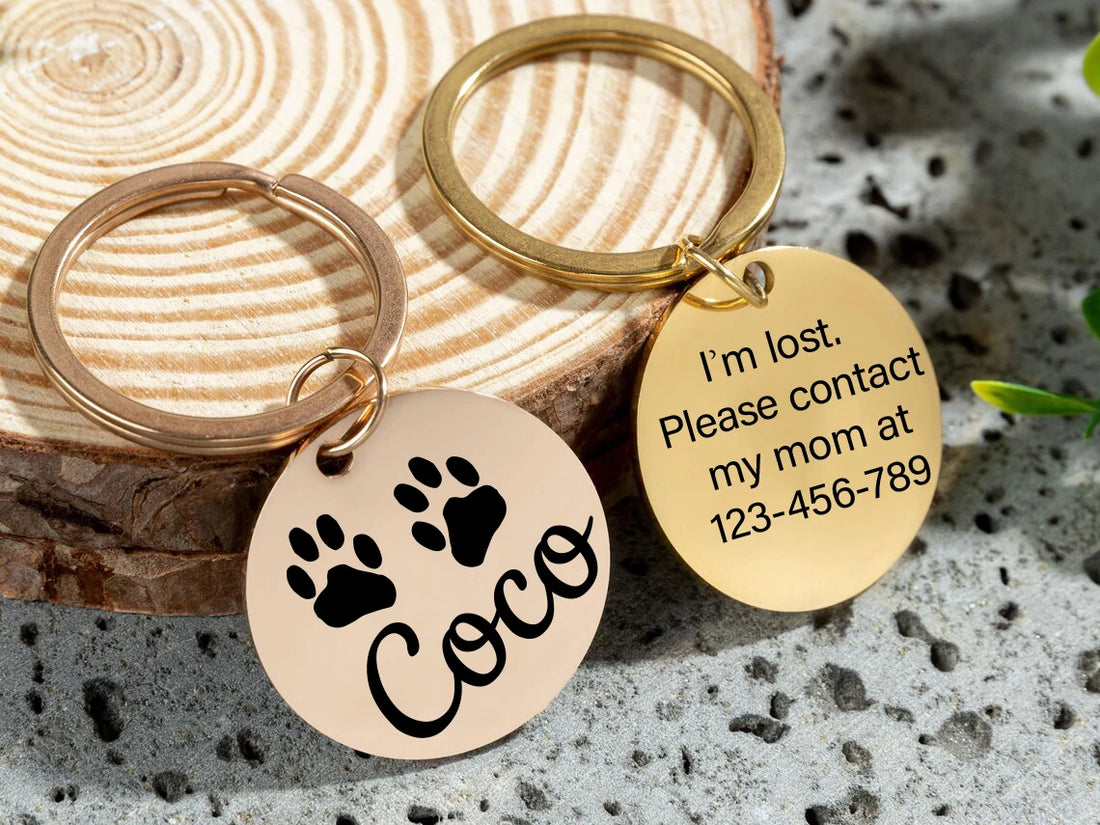 1pc customized pet accessories include dog tags, circular dog tags, optional small dog patterns, engraved names and contact numb