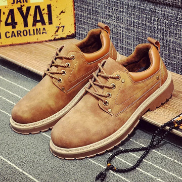 Men's England Style Waterproof Ankle Boots — Non-Slip Work Shoes
