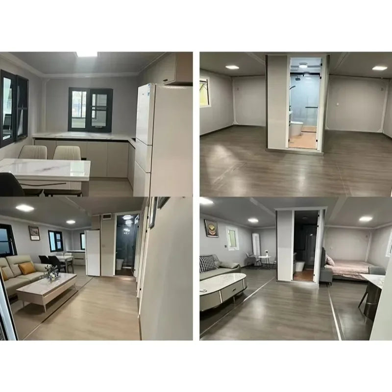 40ft Detachable Container House with Shutter Door, Suitable for Holiday Home, Temporary Residence or Warehouse, Easy To Install