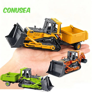 Excavator Forklift Engineering Truck Tractor Model Car Diecast Plastic Double-Head Bulldozer Toy Car Inertial Vehicle Boy Toy