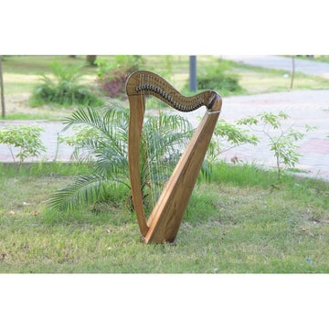 Handcrafted Solid Wood Lever Harp | Portable Celtic Harp for Stage & Home Use