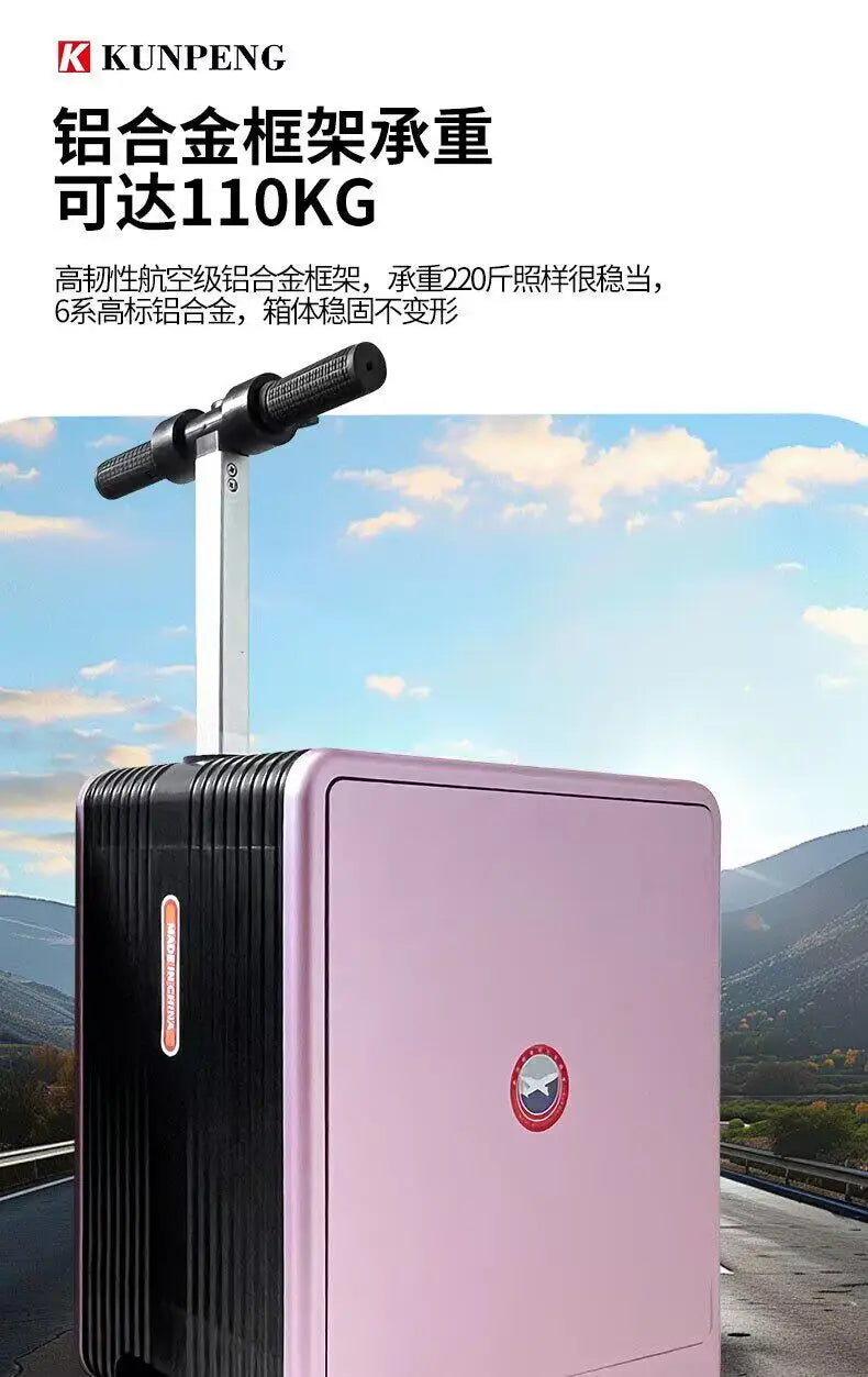Multifunctional smart rideable electric suitcase can seat people, silent and boarding suitcase 20 inches