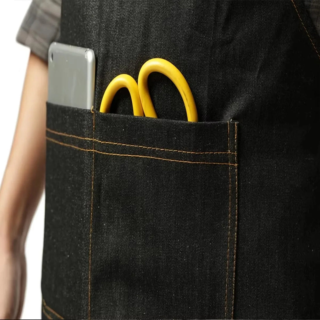 Lightweight Denim Fabric Apron Tool Apron with Pockets Waterproof Waxed Canvas Apron for Men and Women Adjustable Work Apron
