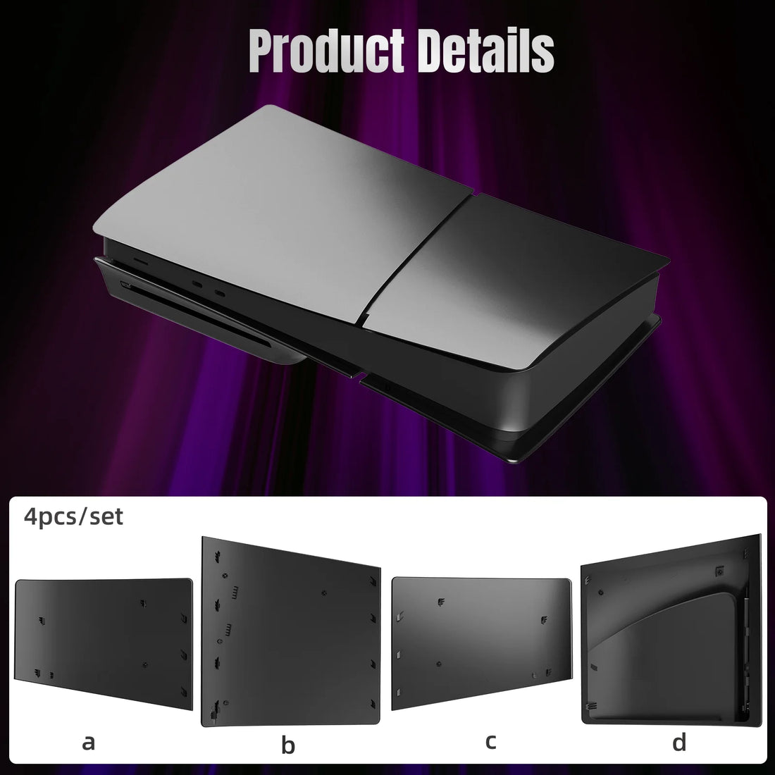 New Arrival Accessories For PS5 Slim Disc Hard Plastic Replacement Slipt Housing Shell Faceplate Cover Black Color