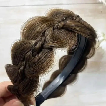 New Women Wig Twist Headbands Retro Non-slip Braids Hairbands Handmade Wide Fishbone Head Hoop Styling Headwear Accessories