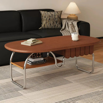 Home Living room household solid wood stainless steel coffee table with drawers minimalist sedentary center tables furniture