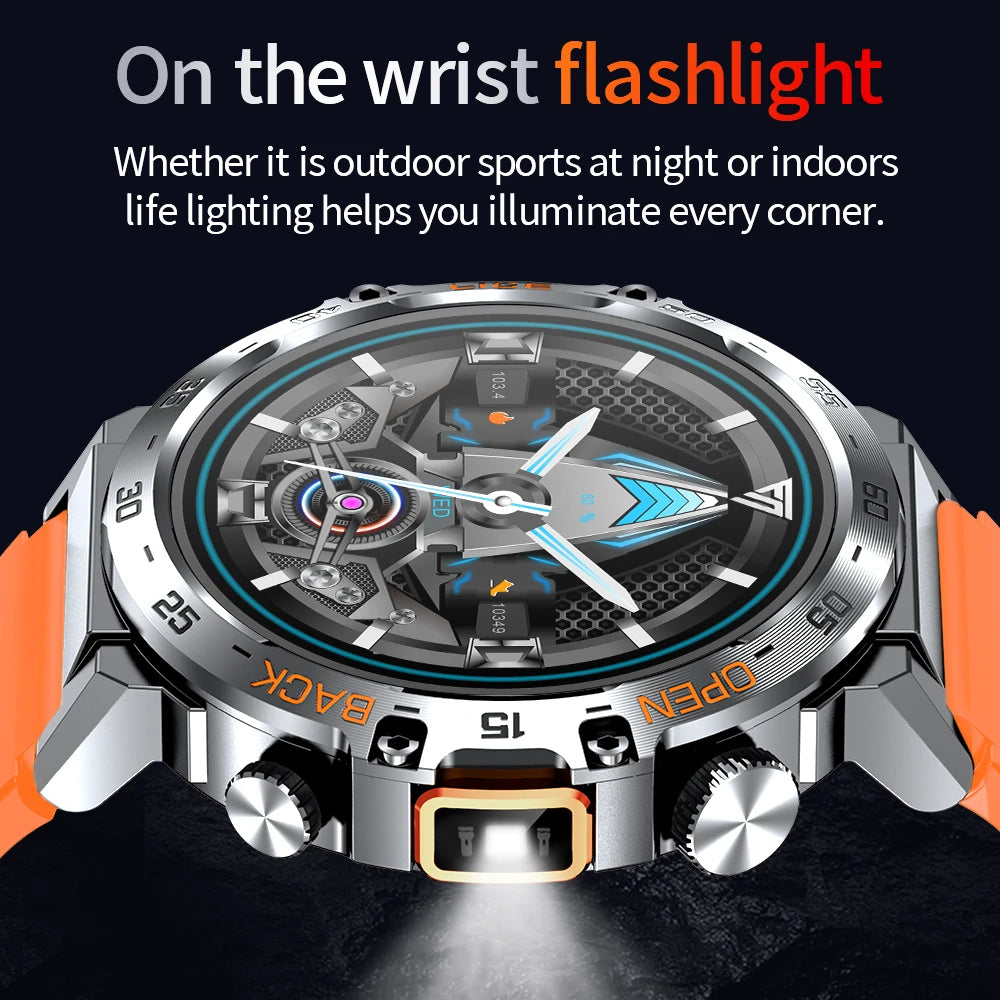 LIGE 2026 Smart Watch Men Sport Watches LED Flashlight 360*360 Ultra HD Screen Waterproof Fitness Bluetooth Call Men Smartwatch