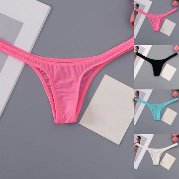 Womens New Sexy Lingerie Hip-hugging Briefs Color Stretch Underwear Breathable Panties Thin Straps Low Waist Underpants Fashion