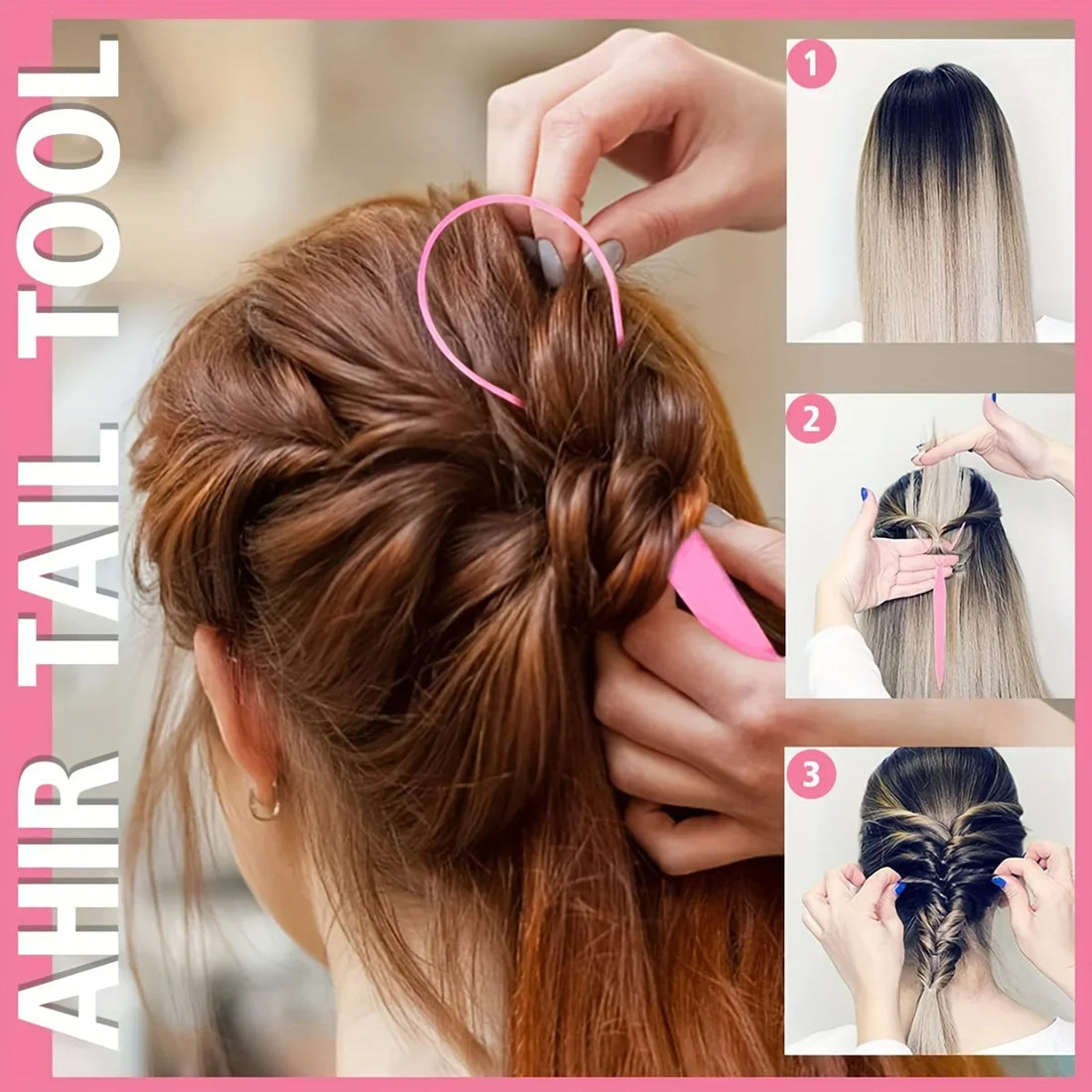 7pc/set Professional Hairdressing Kit Tool Includes Hair Brush Spray Bottle Rat Tail Comb Hair Braiding Loop Styling Accessories