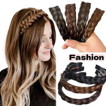 Fashion Wig braid headband Women Synthetic Wig Twist Braided Hair Bands Girl Bohemian Head Hoop Fishbone Braids Hair Bands Decor
