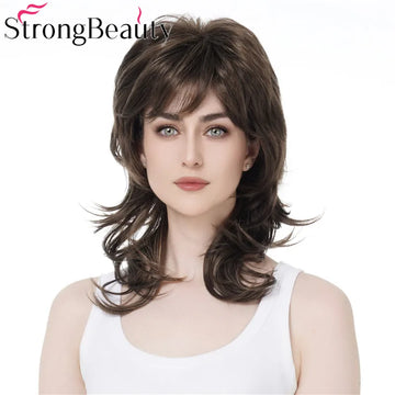 StrongBeauty Natural Synthetic Capless Medium Long Wig Wavy Blonde Wigs For Women 14 Colors