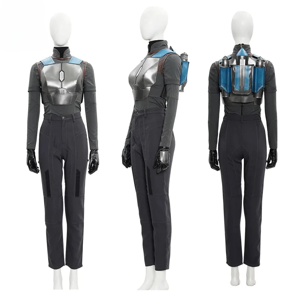 Bo-Katan Kryze Cosplay Costume Women Bo-Katan Leather Armor Suit with Helmet Superhero Halloween Party Outfits