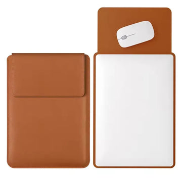 PU Leather Laptop Bag with Mouse Pad — 13" to 16"