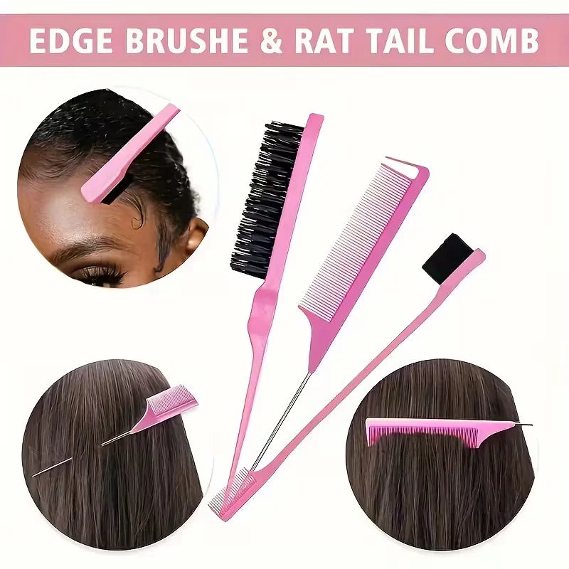 4pcs Hair Cutting Kit Professional Detangling Comb Styling Brush High Pressure Water Spray Bottle Salon Tools for Hairdressing