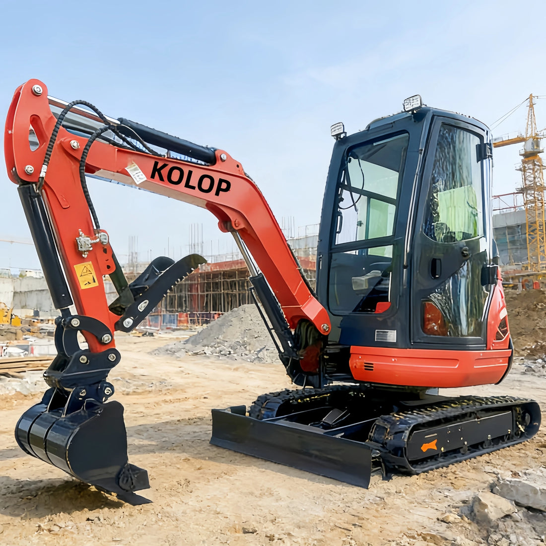 KLP Series Enclosed Cab Mini Excavator — 1–2T, CE/Euro 5, Kubota Engine