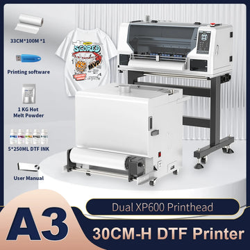 A3 DTF Printer XP600 Impresora A3 dtf T-Shirt Printing Machine Dual head A3 DTF Printers For Textile T-Shirt Hoodies Shoes bags
