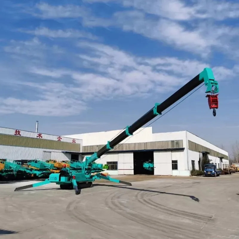 Mini Crawler Spider Crane — 1.2T to 10T, 6.3m Lift Height, 360° Slewing, CE