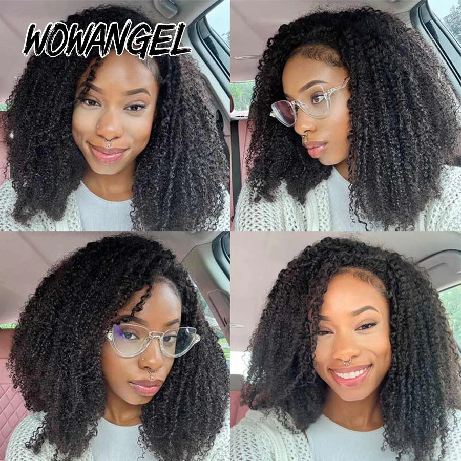 Afro Kinky Curly Feather Crochet Human Hair Extensions Knotless Pre-Separated Crochet Boho Braids Invisible Knots For Women