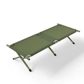 Outdoor single portable aluminum alloy folding bed, camping disaster relief simple camp bed
