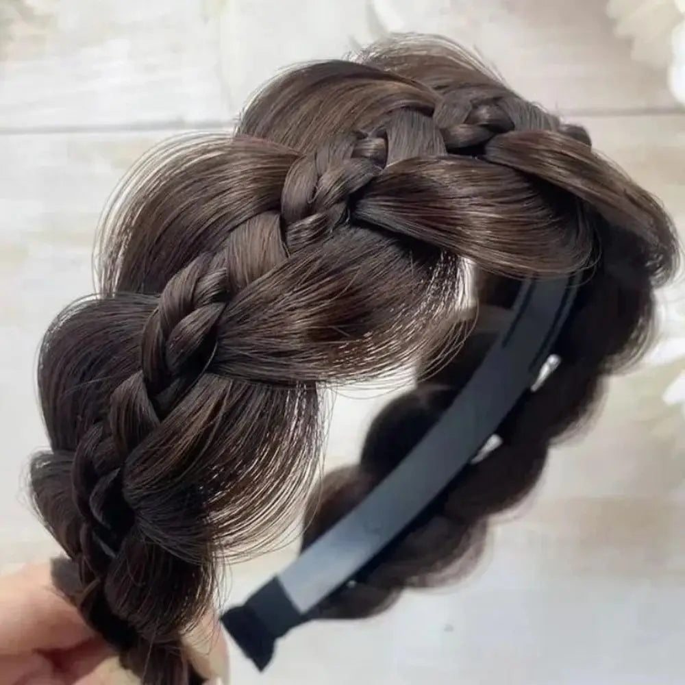 New Women Wig Twist Headbands Retro Non-slip Braids Hairbands Handmade Wide Fishbone Head Hoop Styling Headwear Accessories