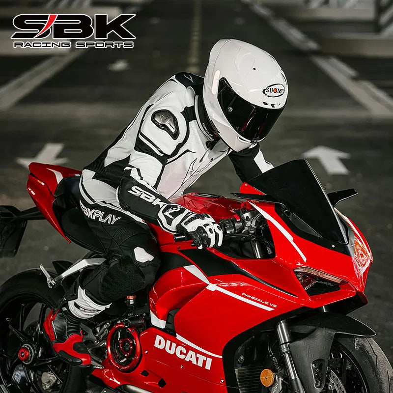 SBK One-Piece Leather Motorcycle Racing Suit – Track & Anti-Fall
