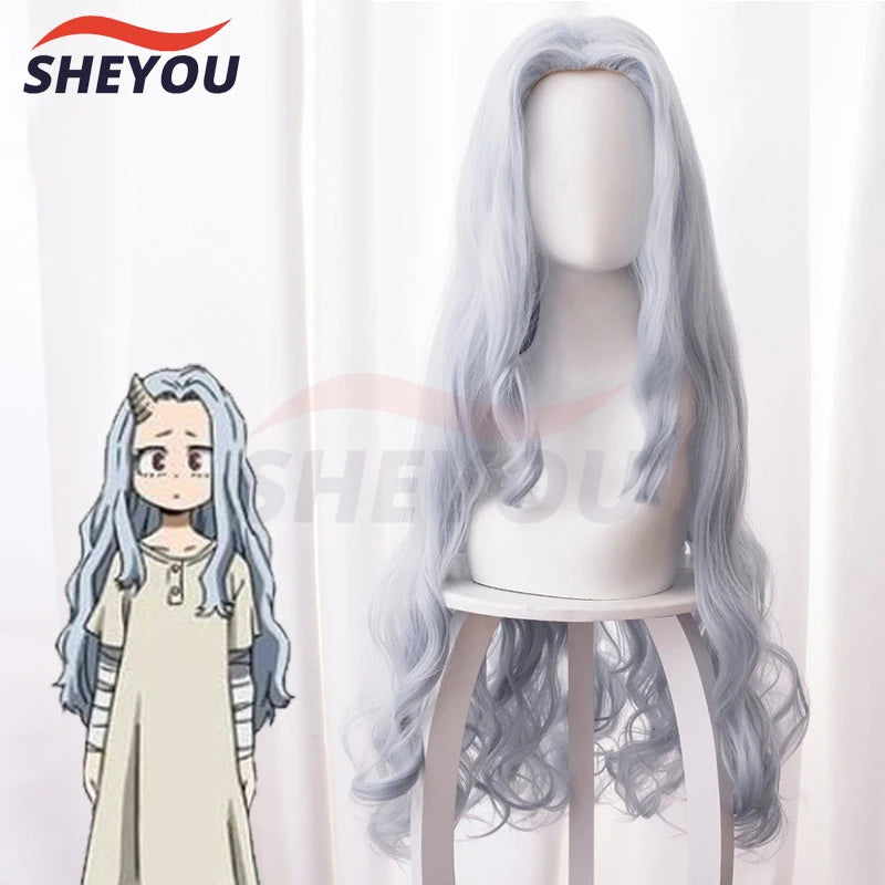 2020 New Anime Boku no Hiro Akademia Eri Chisaki Woman Gray Blue Wig Cosplay Heat Resistant Synthetic Wigs + Wig Cap