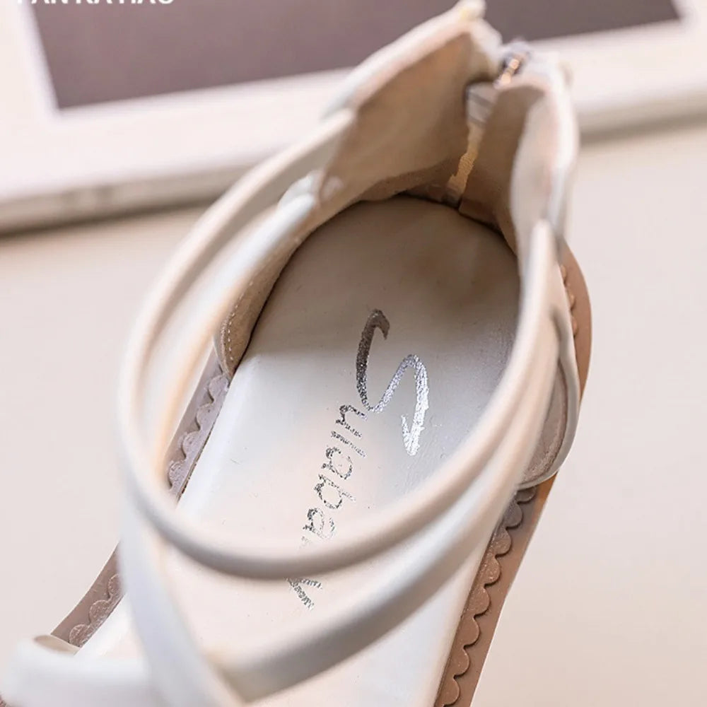 Cross border girls' sandals 2025 summer new product Korean version children's flower princess shoes Little girls' Roman sandals