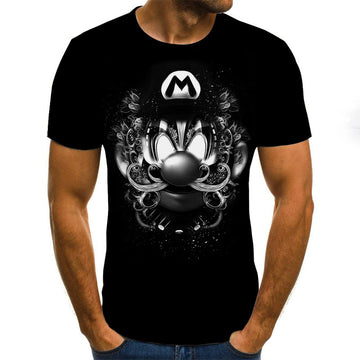 Printed 3DT Shirts Horror Skull Print Short Sleeve T-Shirts For Men