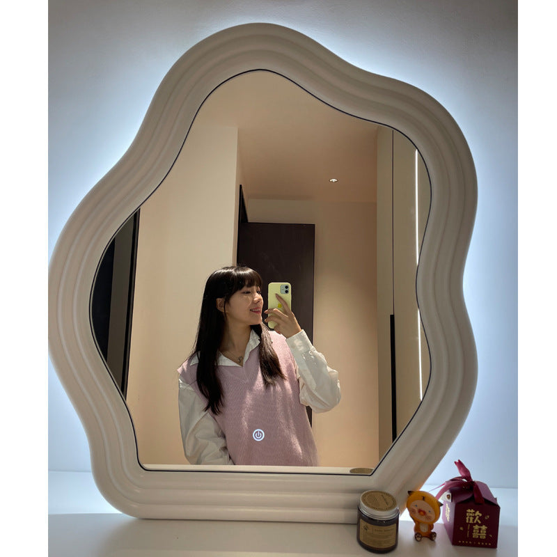 WaveGlow™ Wavy Shaped Hanging Vanity Makeup Mirror – Artistic Wall Mirror