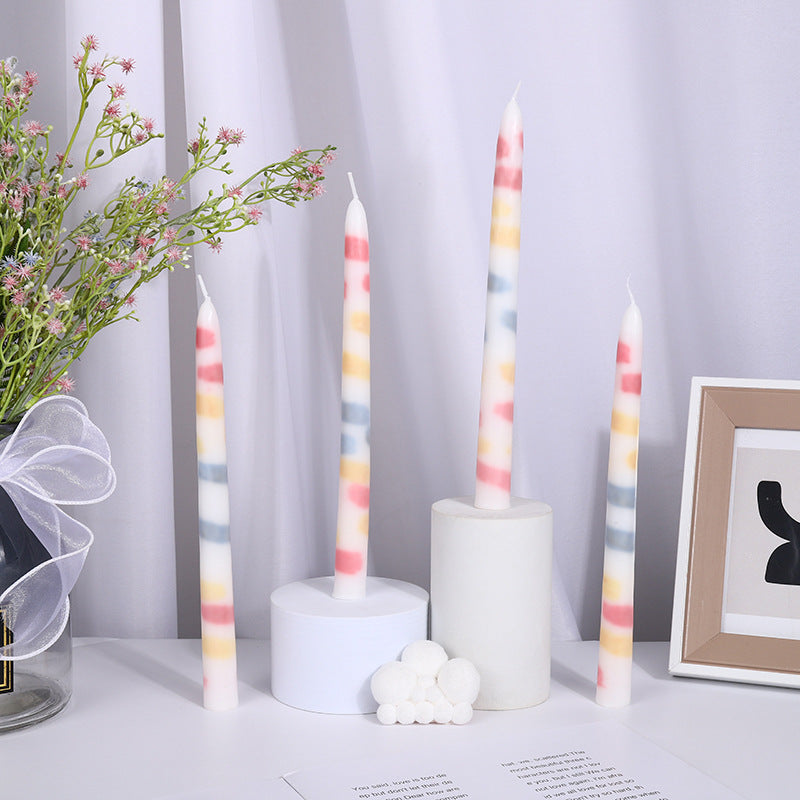 Elegant Watercolour Candle Holder – Long Brush Style Candlestick for Home Decor